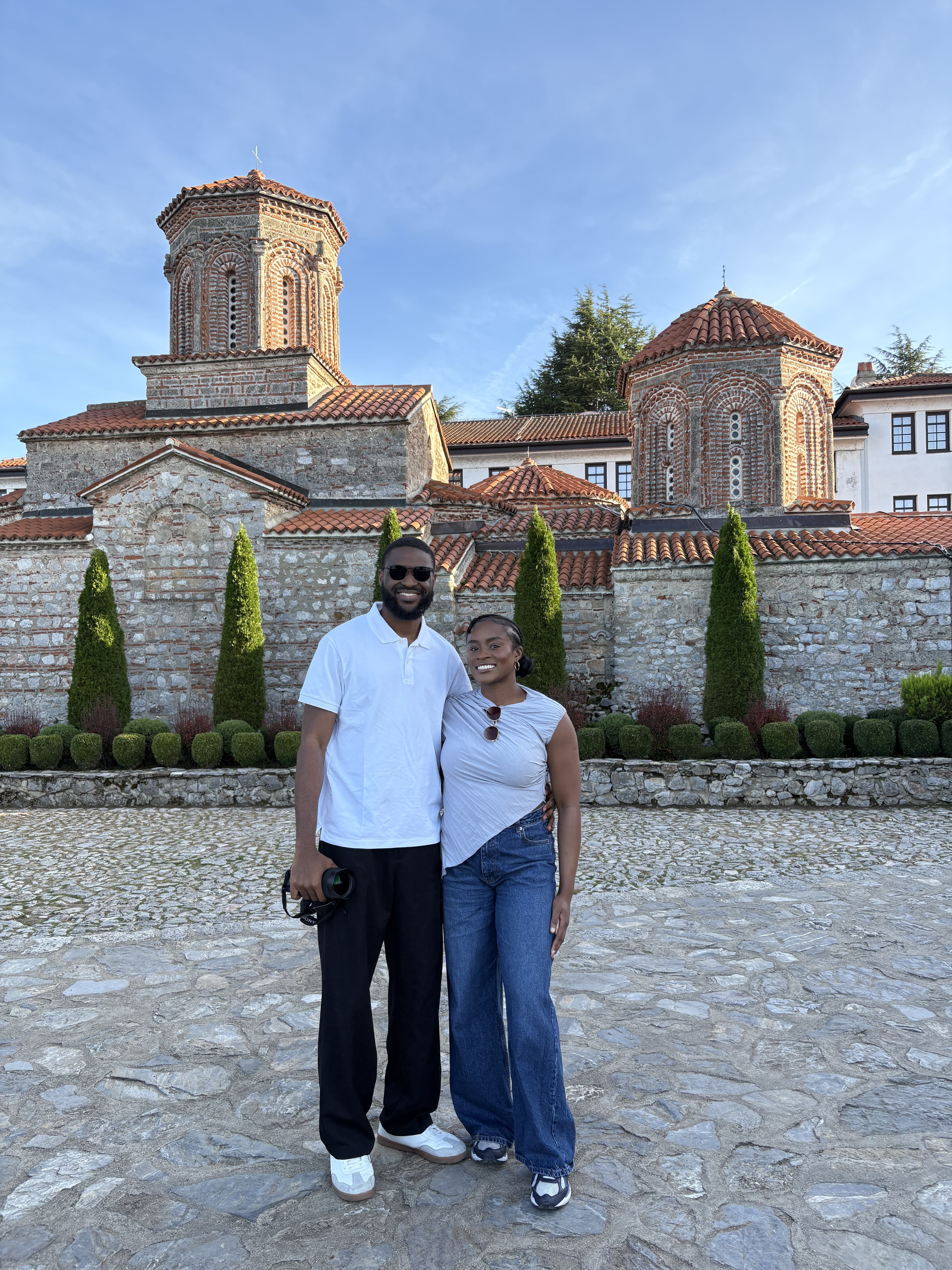 The couple, in North Macedonia